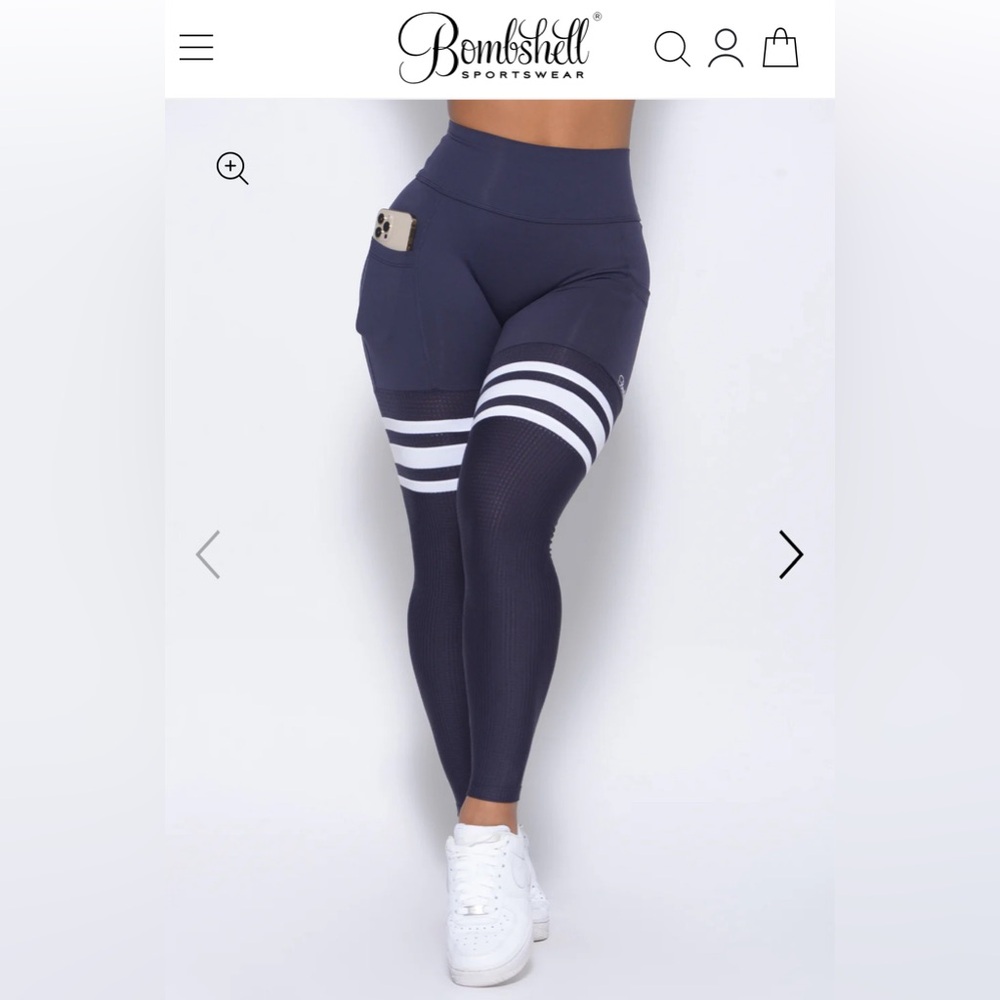 Bombshell Sportswear Perform Thigh Highs, Twilight Blue